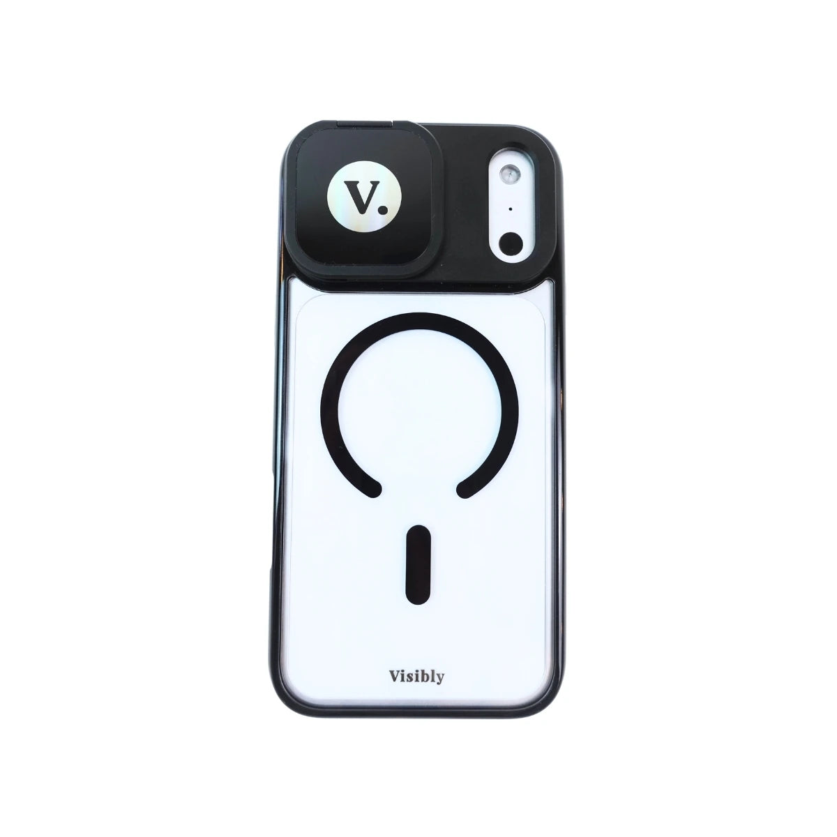 Front view of a mirror phone case content creator tool, with the mirror cover closed