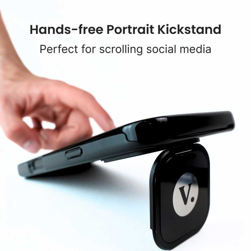 MirrorMe mirror phone case with portrait kickstand feature 